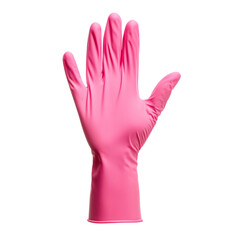 Obraz premium A view of pink rubber glove on transparent background