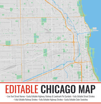 Editable Chicago Map