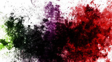 Abstract colorful ink splatters on white background, dynamic texture, design element