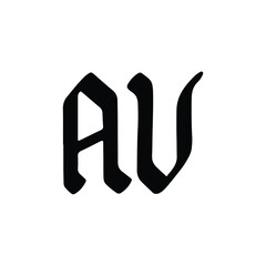 AV monogram logo design letter text name symbol monochrome logotype alphabet character simple logo