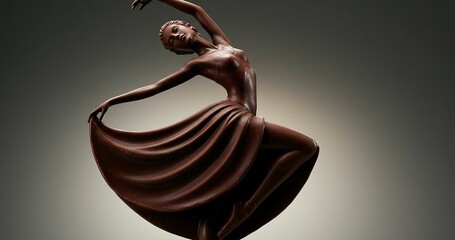Chocolate sculpture of elegant ballerina