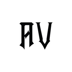 AV monogram logo design letter text name symbol monochrome logotype alphabet character simple logo