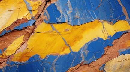 Fototapeta premium Striking colorful rock formation texture detail for natural designs and wall decor use