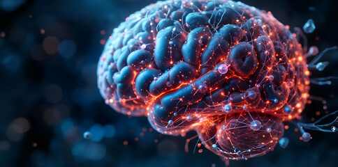 A captivating visualization of a brain illuminated by vibrant neural connections, revealing the intricacies of thought and intelligence in stunning detail.