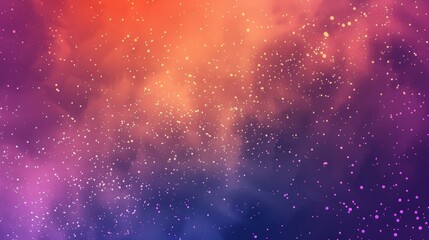 Abstract space background with orange, pink and purple gradient and white speckle. Digital artwork for design and print. Cosmic and dreamy concept. Abstract image of gradient color. Wallpaper. AIG51.