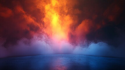 Fototapeta premium Fiery Sunset Cloudscape: A Dramatic and Evocative Scene