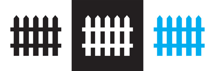 Fence  icon. Isolated on white and black background. Vector illustration. EPS 10