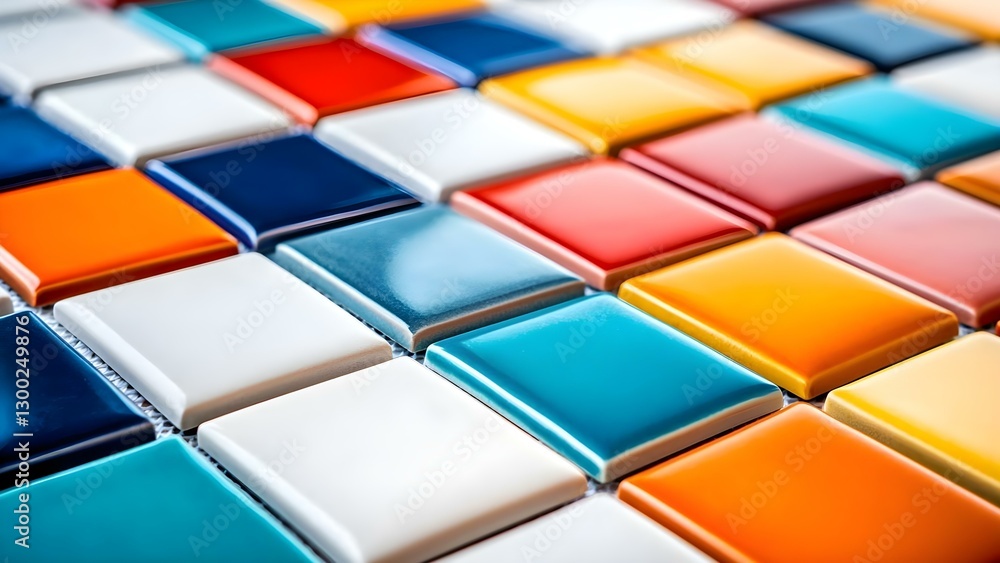 Aufkleber a colorful arrangement of square tiles in various shades, creating a vibrant and visually appealing 