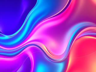 Fototapeta premium 3D abstract background with fluid shapes, neon glass, smooth gradients, and dynamic lighting, creating depth and a futuristic feel.