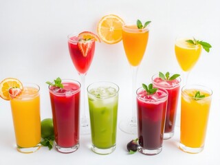Fototapeta premium Refreshing Fruit Juices in Glasses