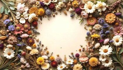 Botanical Frame of Dried Flowers