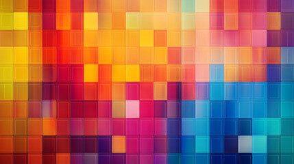Abstract Colorful Mosaic Background of Square Cubes Arranged in a Gradient Pattern