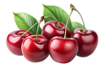 set of cherry  isolated on transparent background png