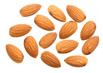 top view of premium quality almonds for every mom isolated on transparent background png