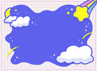 ポップな星空のフレーム背景 © Nagi Mashima