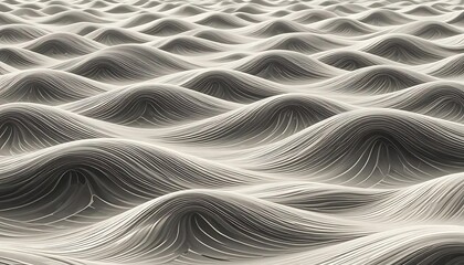Abstract Ocean Waves with Flowing Lines in Monochrome Tones, Perfect for Artistic and Modern Design Projects