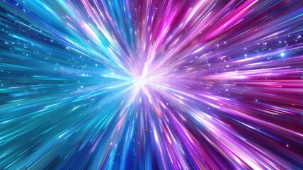 Fototapeta premium Laser beam effect explode with sparkling shine and emit wonderful light on background convey sense of energy move in straight explosion on space perfect for fantasy science or magic fictional. AIG53.