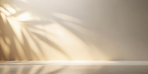 sunlight Minimalistic background with blurred foliage shadow on wall