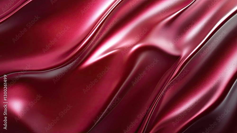 Poster luxurious deep red silk fabric draped swirls elegant smooth texture background image