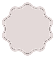 Blank Circle Label Sticker Shape with Decorative Edge