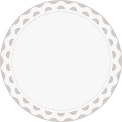 Blank Circle Label Sticker Shape with Decorative Edge
