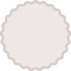 Blank Circle Label Sticker Shape with Decorative Edge