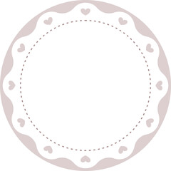 Blank Circle Label Sticker Shape with Decorative Edge
