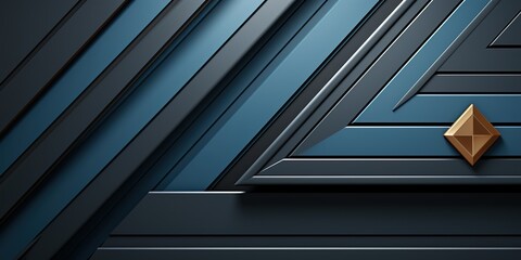 Obraz premium Minimalistic black dynamic background with diagonal lines, abstract dark geometric shape form