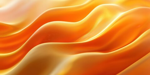 Fototapeta premium Flowing orange fabric waves create a warm and inviting atmosphere for interior design inspiration