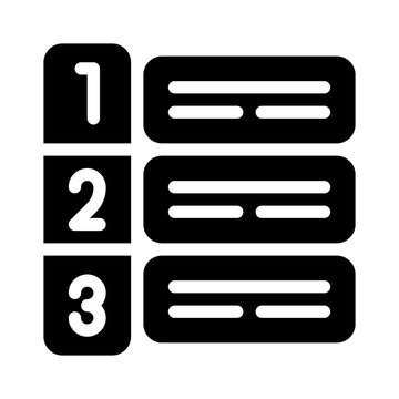 numbered list glyph icon