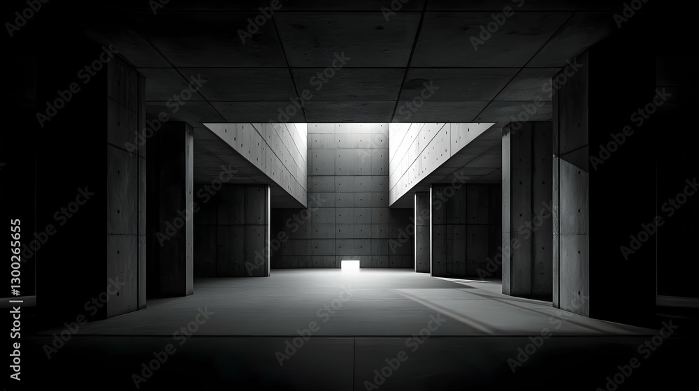 Aufkleber abstract concrete architecture with geometric shapes and strong contrasting light and shadow