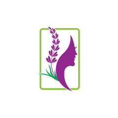 lavender floral aromatic logo vector icon illustration design