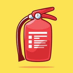 Fire extinguisher for fireman in the street vector illustration in 2d cartoon style with simple shape. perfect for design asset or sticker with theme fire fighter 
