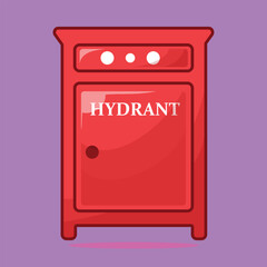 Hydrant box for fireman in the street vector illustration in 2d cartoon style with simple shape. perfect for design asset or sticker with theme fire fighter 