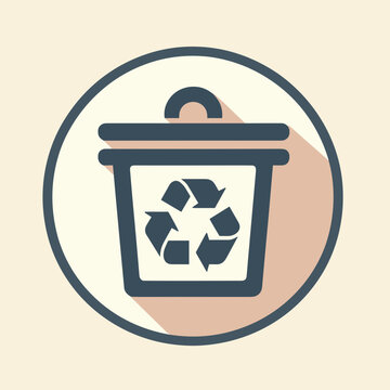 recommend clip art: Line art of a recycling bin with a recycling symbol