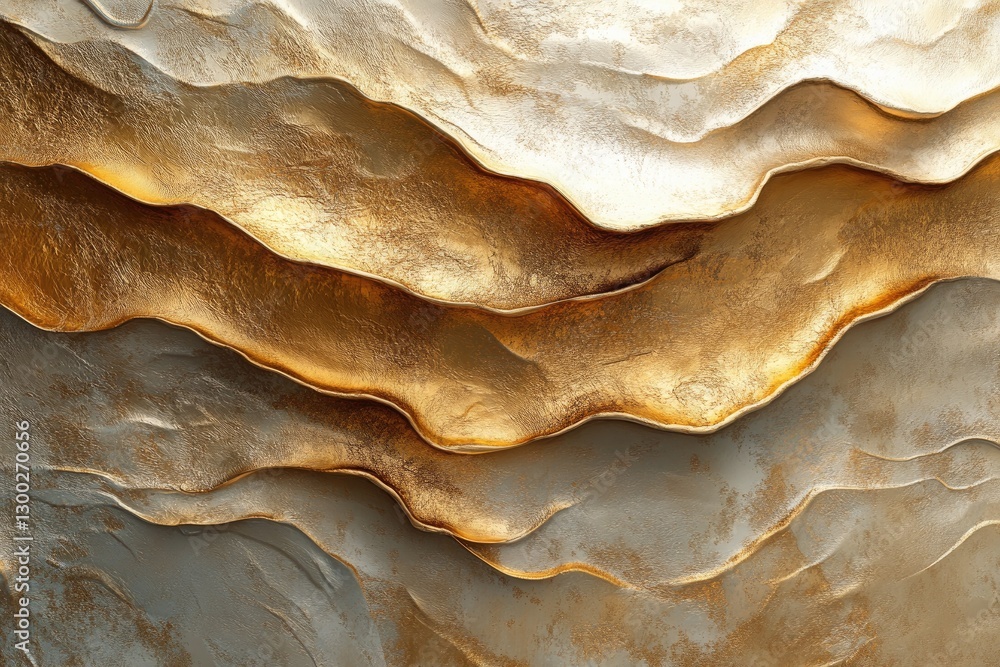 Poster abstract gold and silver wave pattern texture background image