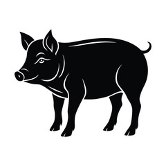 Pig silhouette isolated on white background