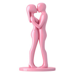 Fototapeta premium Abstract Depiction of a Couple Embracing in Romantic Pink Sculpture