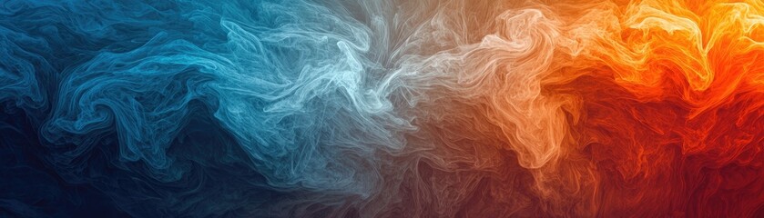 Obraz premium Abstract blue and orange smoke swirls. Background design