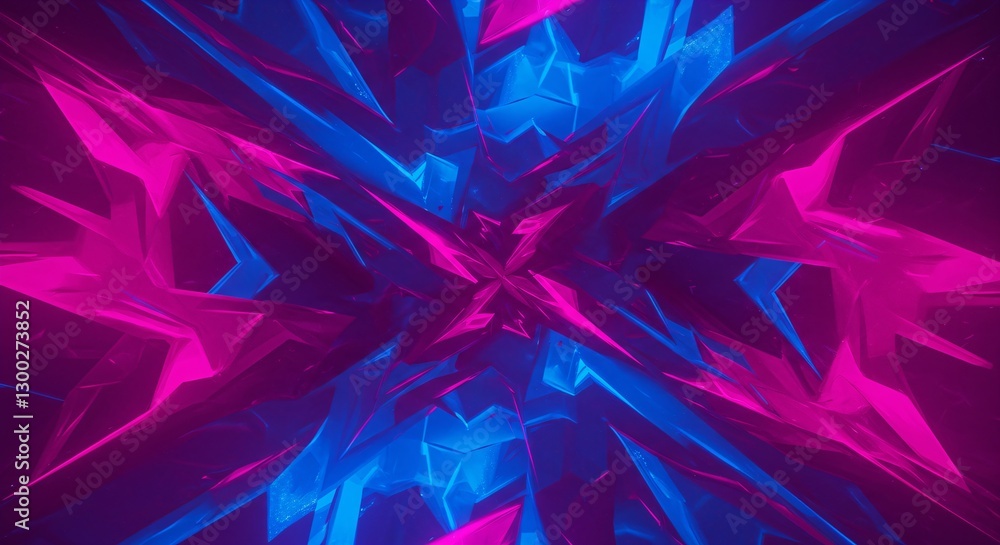 Poster vibrant abstract background with explosive shapes in neon pink and electric blue. dynamic digital ar