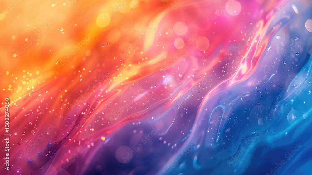 Poster abstract picture micro light sparkling particle represent data flow vivid flowing wave with high tec