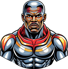 Fototapeta premium antico guerriero nigeriano in armatura 02