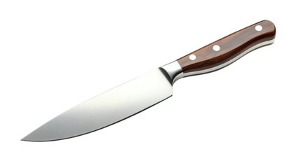 High-quality chef's knife on a white background.