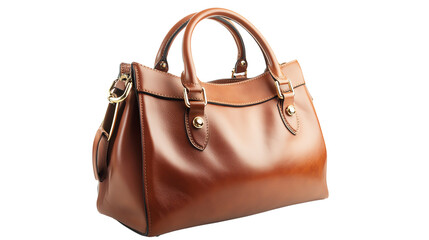 Stylish brown leather handbag on display.