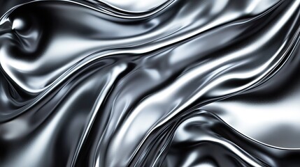Abstract Liquid Metal Swirls Elegant Silver Gray Background Texture