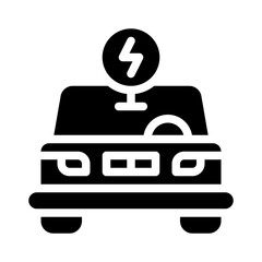 electric vehicle glyph icon