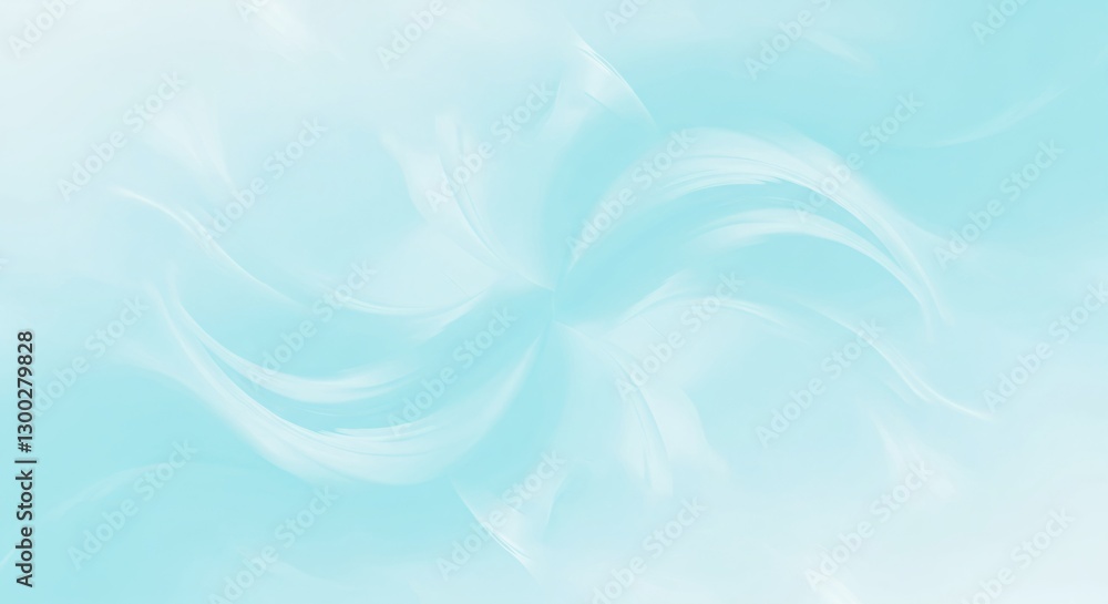 Poster swirling cloud patterns on light blue sky background. ethereal atmosphere with wispy white clouds. s