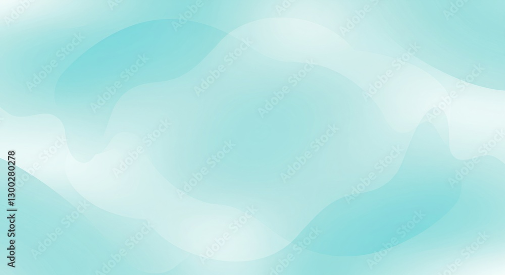 Poster soft turquoise and white gradient background with wavy pattern. abstract pastel color design for wal