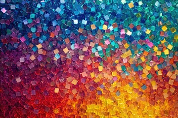 Obraz premium Vibrant Colorful Abstract Painting with Multicolored Mosaic Tiles Texture