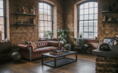 A blurred interior design, ideal for virtual Zoom meeting video call backgrounds or wallpapers.